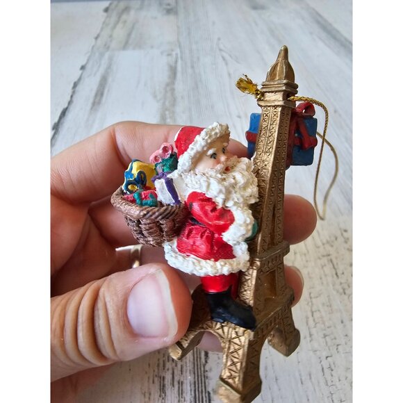 Efsa Santa Paris Eiffel Tower ornament present as is Xmas tree - Picture 2 of 9